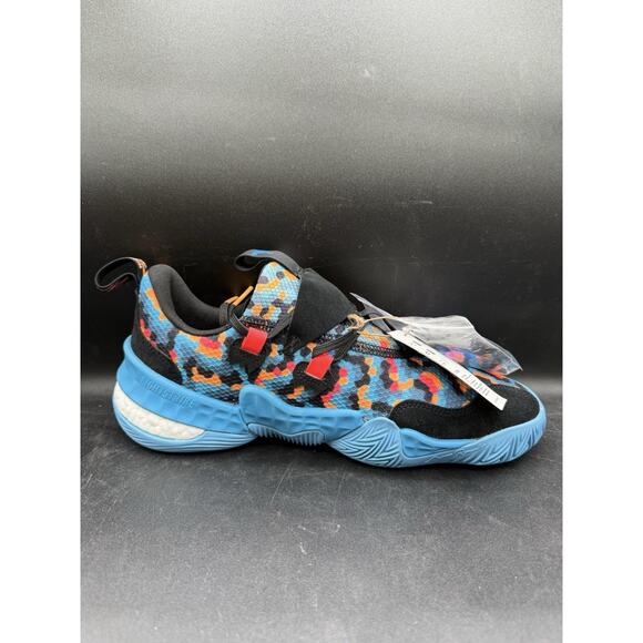 Adidas Trae Young 1 Pixel Basketball Sneakers Black Sky Blue Size 10 main image 5